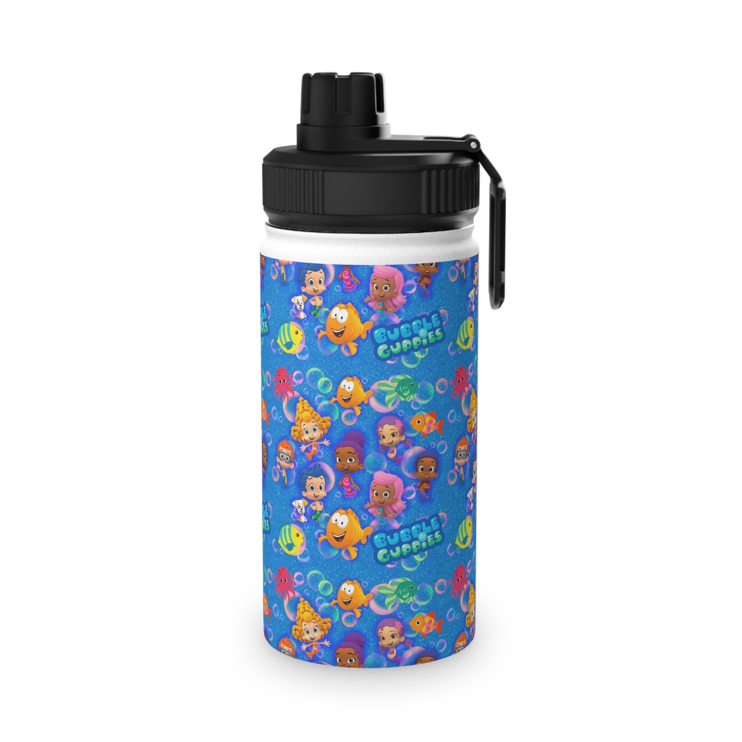 Kids’ Ocean Characters Stainless Steel Water Bottle — Cute Mermaid & Fish Sports Lid