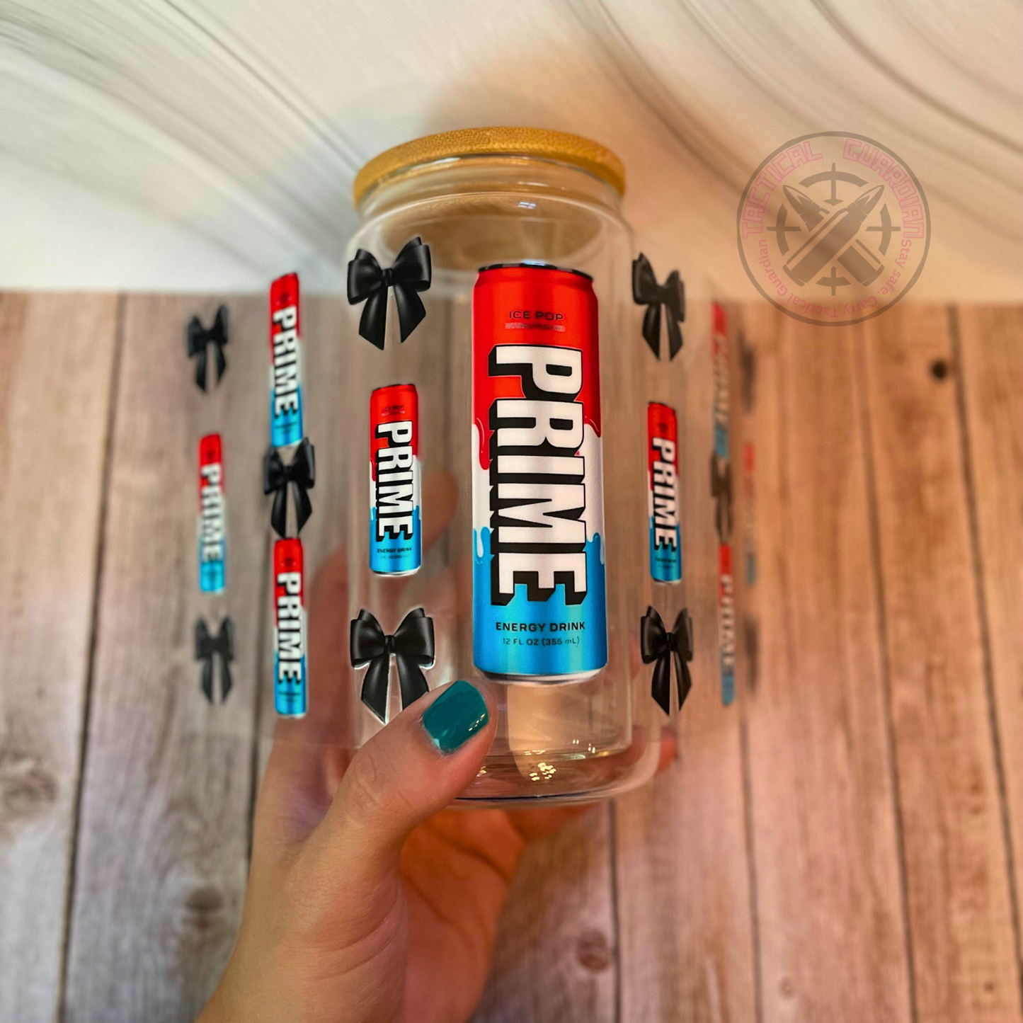 16 oz. Glass Cup With Design UV DTF - Tactical Guardian