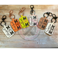 Faux Leather Sports Mom Keychain