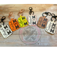 Faux Leather Sports Mom Keychain