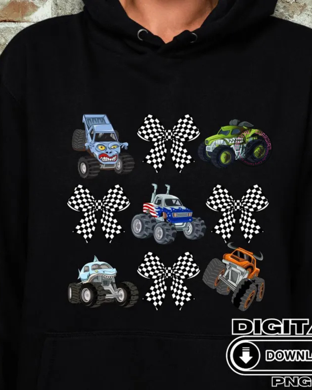 Pit Crew Checkered Coquette Bow MJ Jam