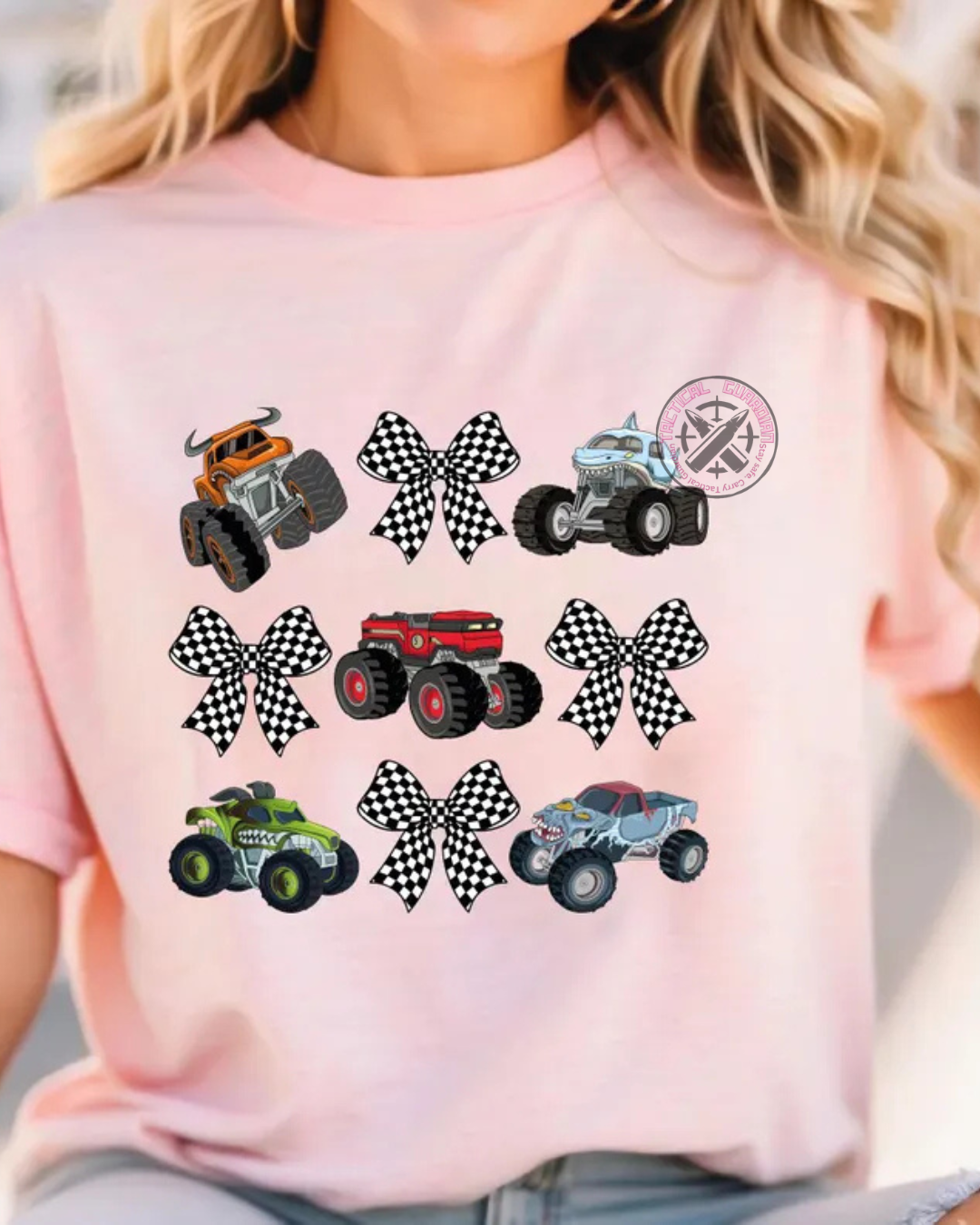 Pit Crew Checkered Coquette Bow MJ Jam