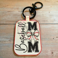 Faux Leather Sports Mom Keychain