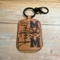 Faux Leather Sports Mom Keychain