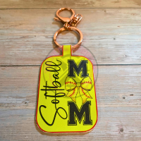 Faux Leather Sports Mom Keychain