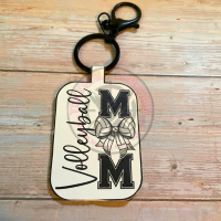 Faux Leather Sports Mom Keychain