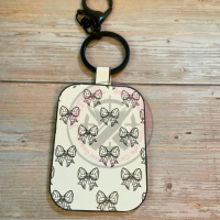Faux Leather Sports Mom Keychain