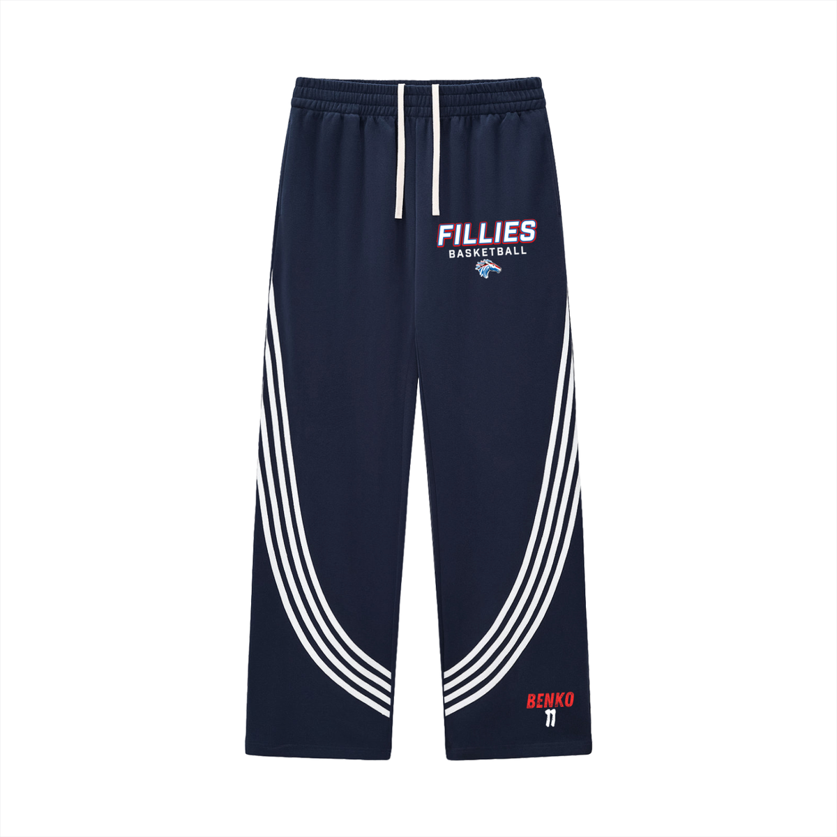 Curved Stripe Straight Sweatpants