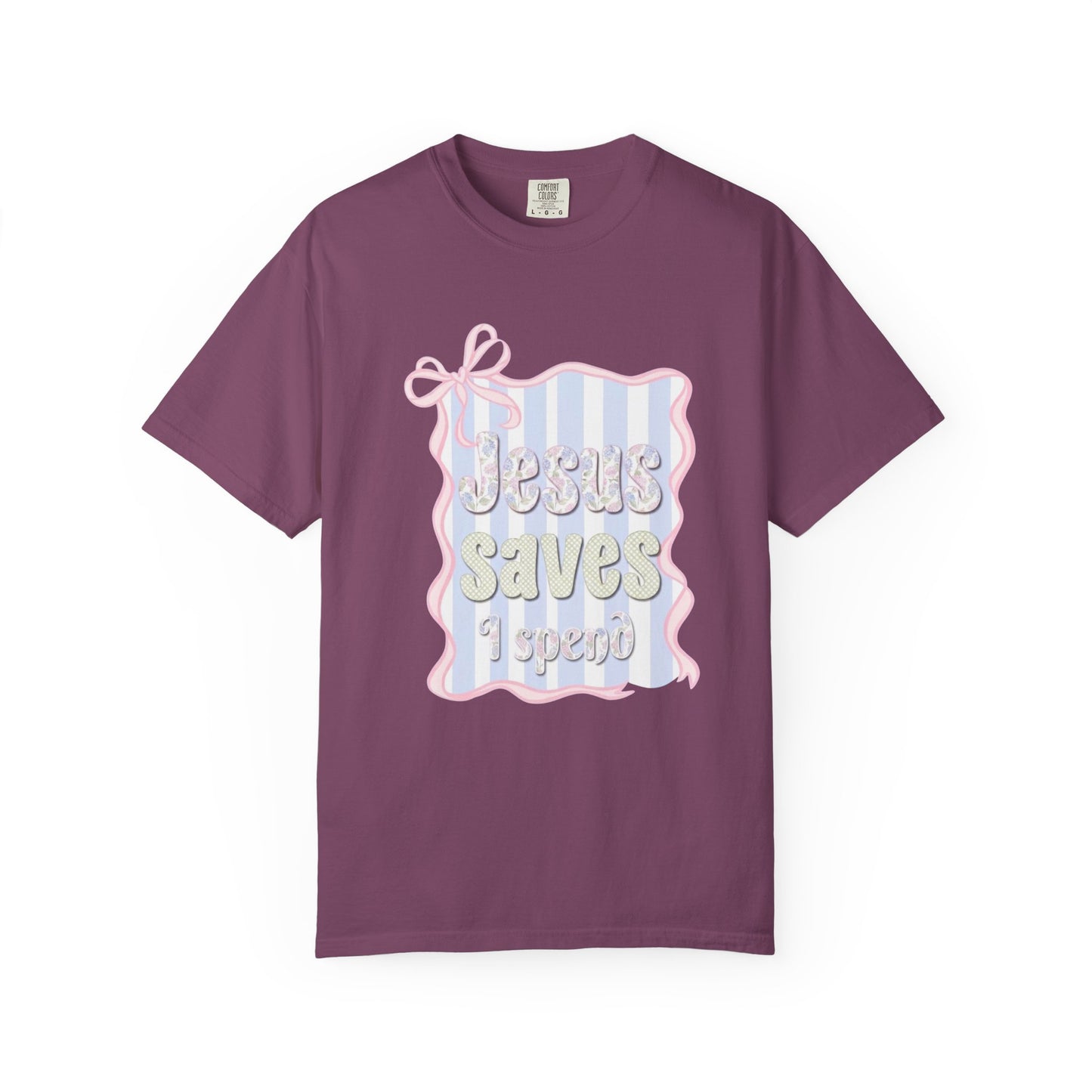 Jesus Saves I Present T-Shirt — Pastel Ribbon Christian Tee