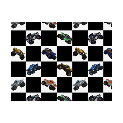 Monster Truck Checkered Poster – Kids Room Wall Art