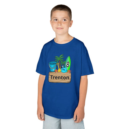 Kids Tee — Personalized Beach Design with Name (Trenton)