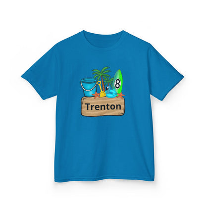 Kids Tee — Personalized Beach Design with Name (Trenton)