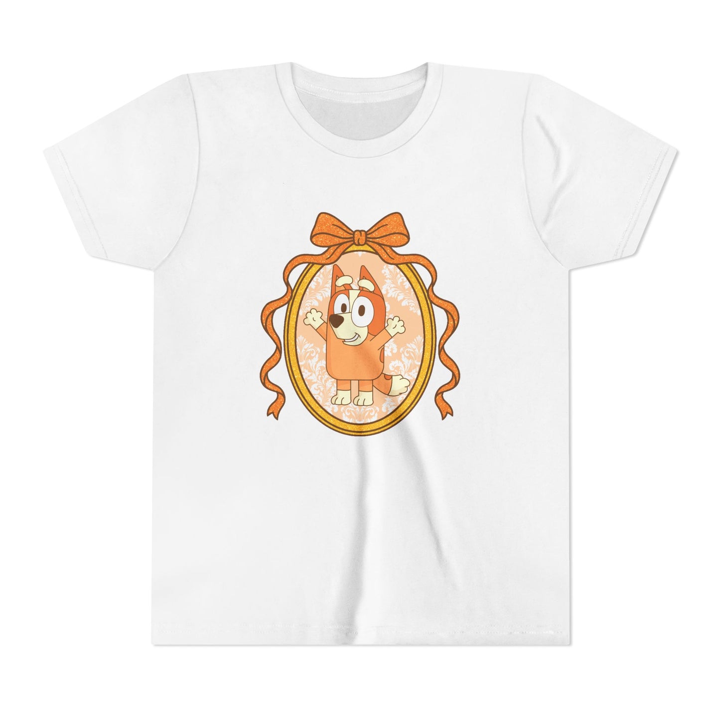Youth Tee — Cute Orange Dog Portrait with Bow (Kids' Animal Shirt)