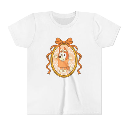 Youth Tee — Cute Orange Dog Portrait with Bow (Kids' Animal Shirt)