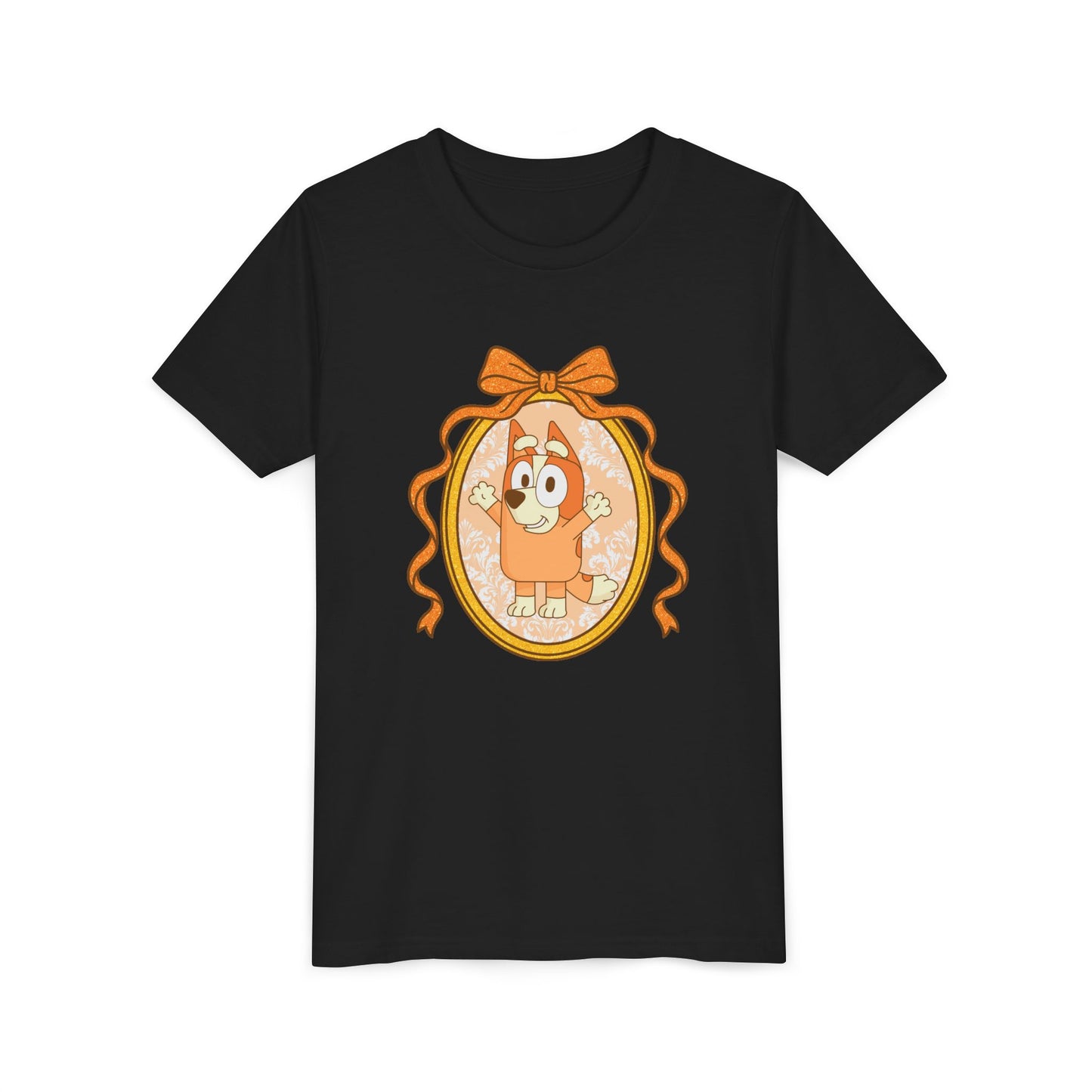 Youth Tee — Cute Orange Dog Portrait with Bow (Kids' Animal Shirt)