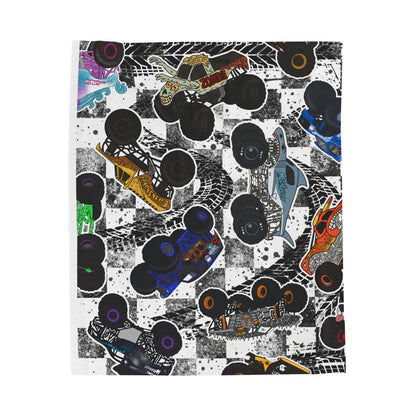 Plush Blanket — Retro Race Car Velveteen Throw