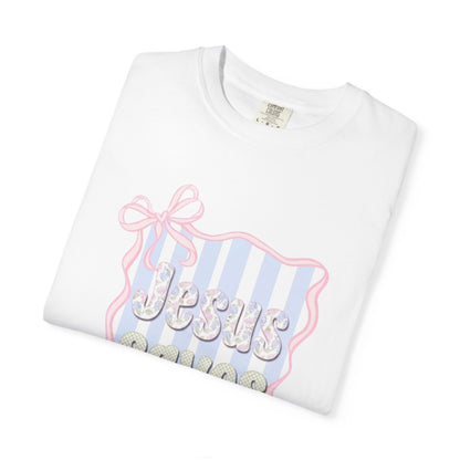 Jesus Saves I Present T-Shirt — Pastel Ribbon Christian Tee