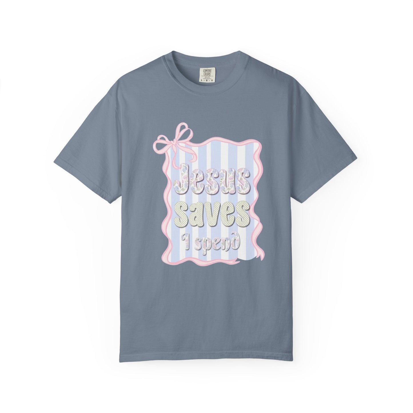 Jesus Saves I Present T-Shirt — Pastel Ribbon Christian Tee