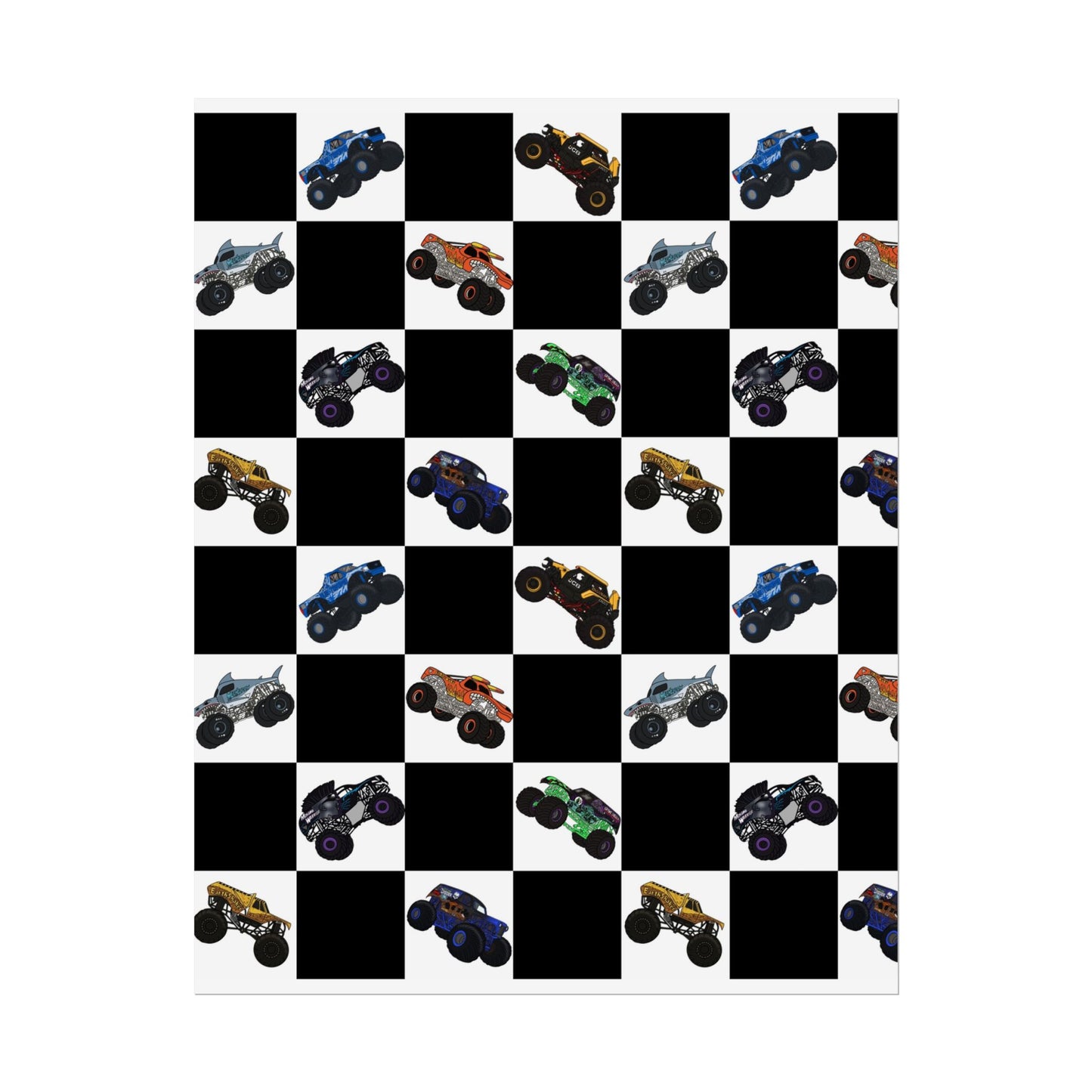 Monster Truck Checkered Poster – Kids Room Wall Art