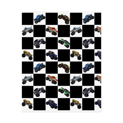 Monster Truck Checkered Poster – Kids Room Wall Art