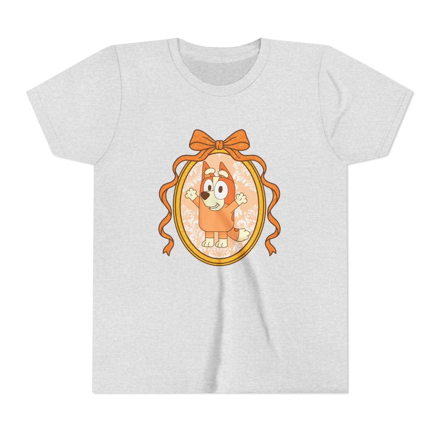 Youth Tee — Cute Orange Dog Portrait with Bow (Kids' Animal Shirt)