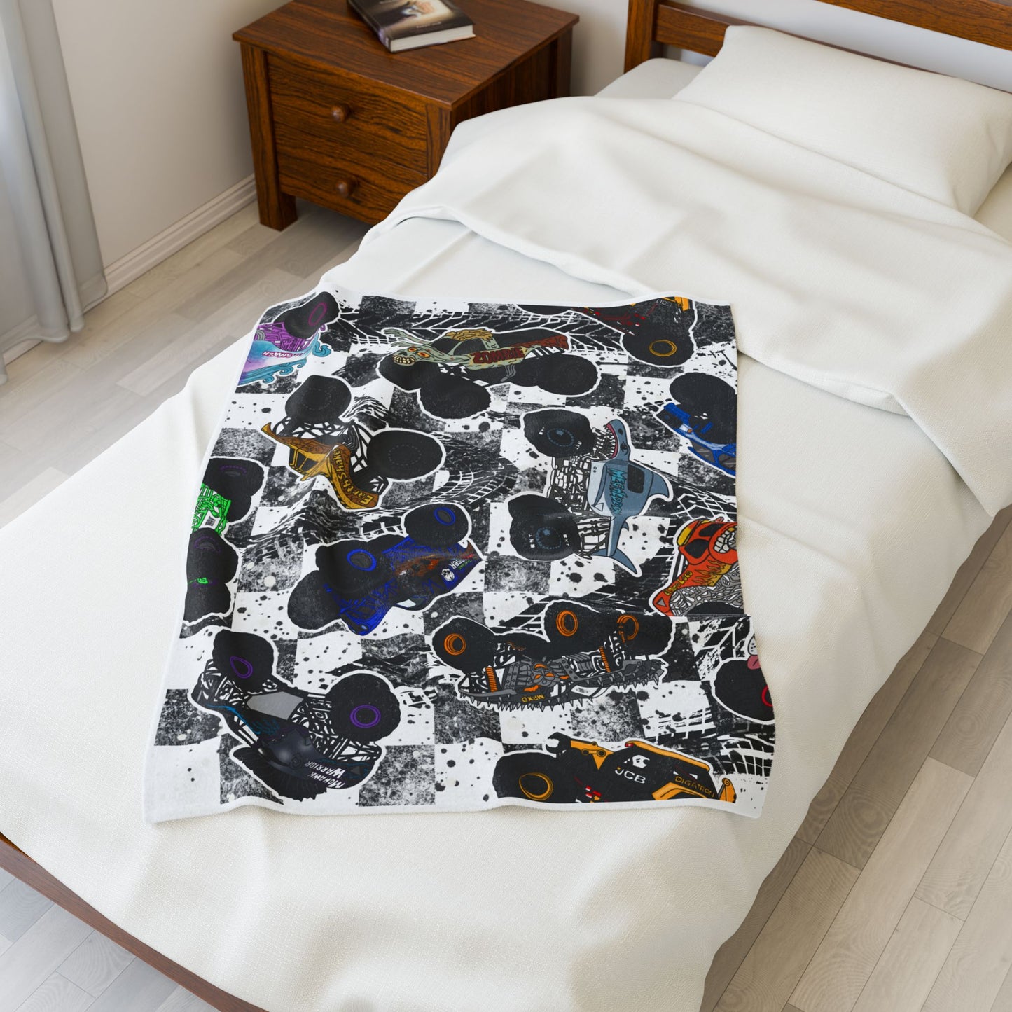 Plush Blanket — Retro Race Car Velveteen Throw