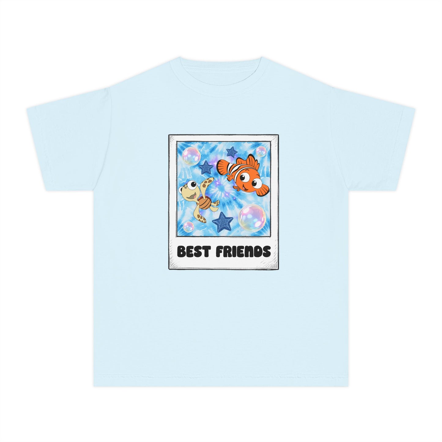 Youth Tee — 'Best Friends' Playful Fish Polaroid Graphic