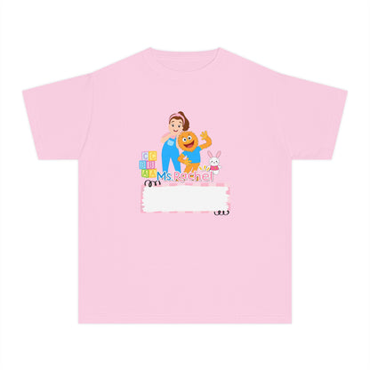 Youth Name-Label T-Shirt - Cute Preschool Daycare Shirt with Blocks & Bunny