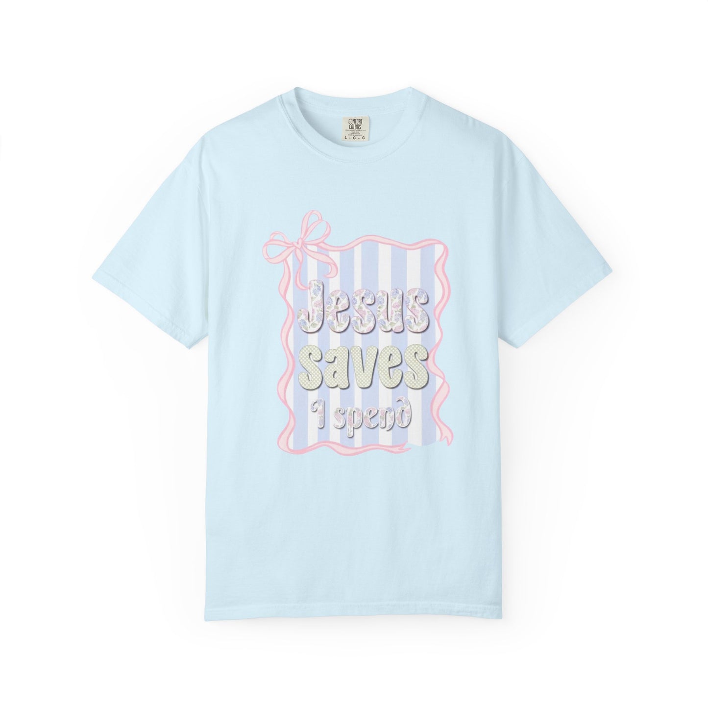 Jesus Saves I Present T-Shirt — Pastel Ribbon Christian Tee