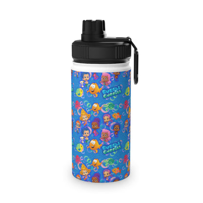 Kids’ Ocean Characters Stainless Steel Water Bottle — Cute Mermaid & Fish Sports Lid
