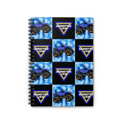 Monster Jam Tie-Dye Spiral Notebook — Blue Monster Truck Ruled Journal