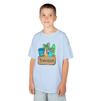 Kids Tee — Personalized Beach Design with Name (Trenton)