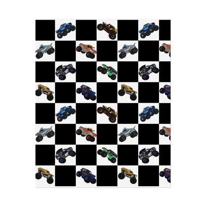 Monster Truck Checkered Poster – Kids Room Wall Art
