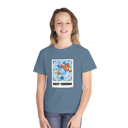 Youth Tee — 'Best Friends' Playful Fish Polaroid Graphic
