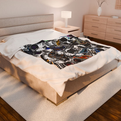 Plush Blanket — Retro Race Car Velveteen Throw