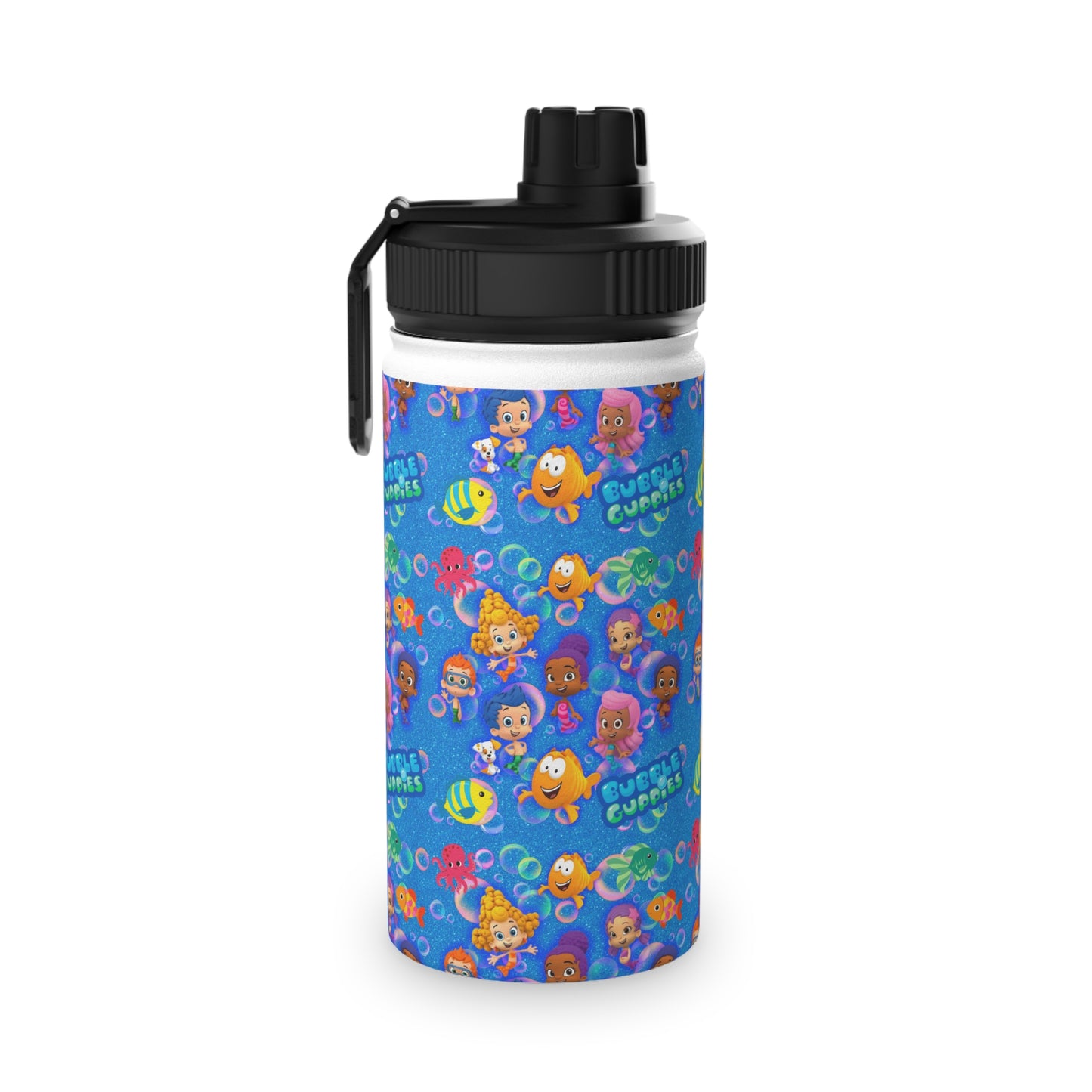 Kids’ Ocean Characters Stainless Steel Water Bottle — Cute Mermaid & Fish Sports Lid