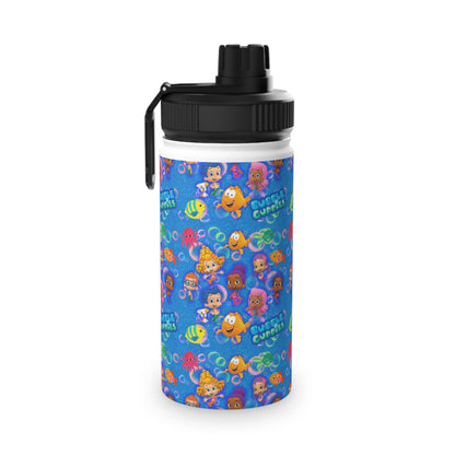 Kids’ Ocean Characters Stainless Steel Water Bottle — Cute Mermaid & Fish Sports Lid