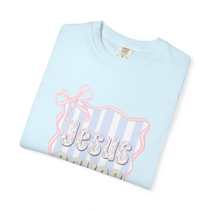 Jesus Saves I Present T-Shirt — Pastel Ribbon Christian Tee