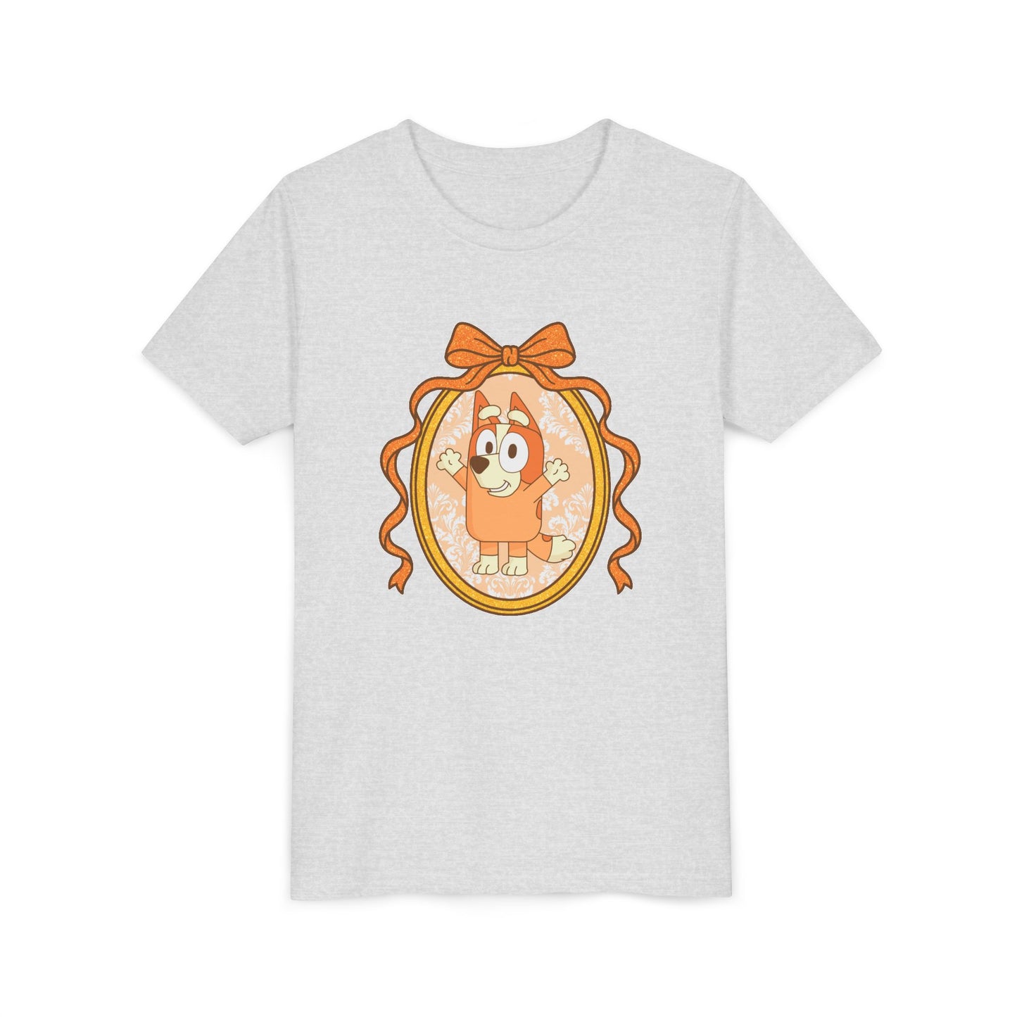 Youth Tee — Cute Orange Dog Portrait with Bow (Kids' Animal Shirt)