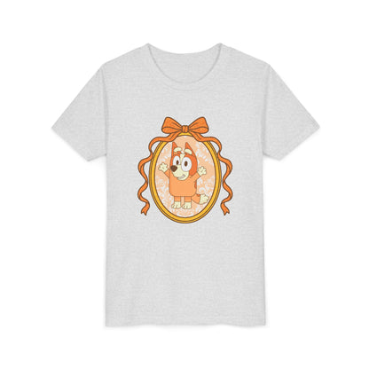 Youth Tee — Cute Orange Dog Portrait with Bow (Kids' Animal Shirt)
