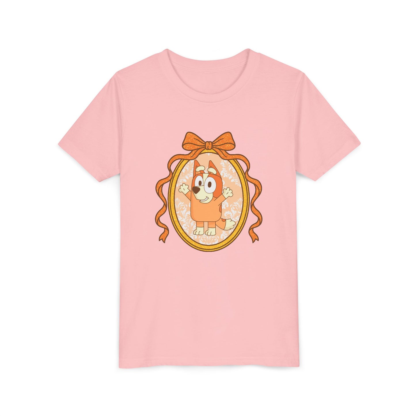 Youth Tee — Cute Orange Dog Portrait with Bow (Kids' Animal Shirt)