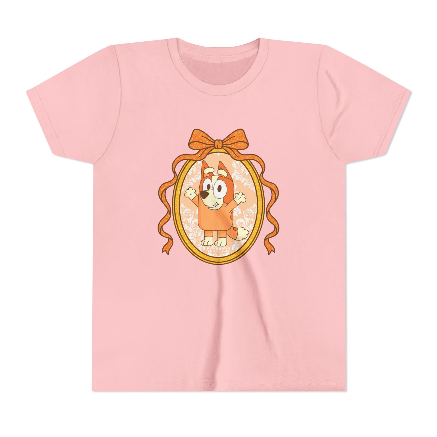 Youth Tee — Cute Orange Dog Portrait with Bow (Kids' Animal Shirt)