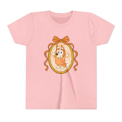 Youth Tee — Cute Orange Dog Portrait with Bow (Kids' Animal Shirt)