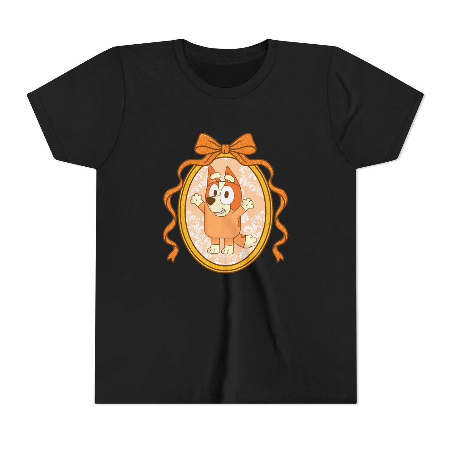 Youth Tee — Cute Orange Dog Portrait with Bow (Kids' Animal Shirt)