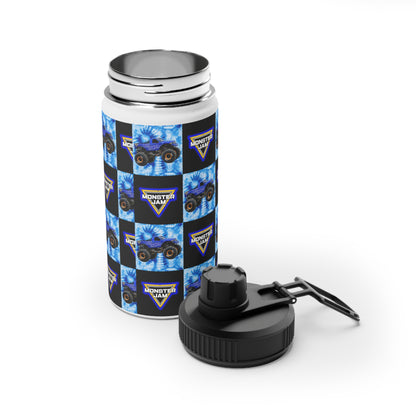 Monster Jam Blue Tie-Dye Stainless Steel Water Bottle (Sports Lid)