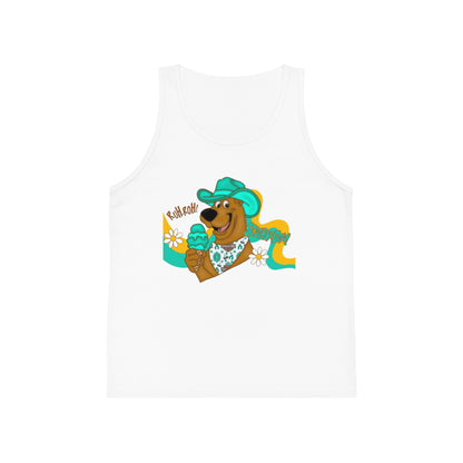 Kids Tank Top — Retro Cowboy Bear with Ice Cream