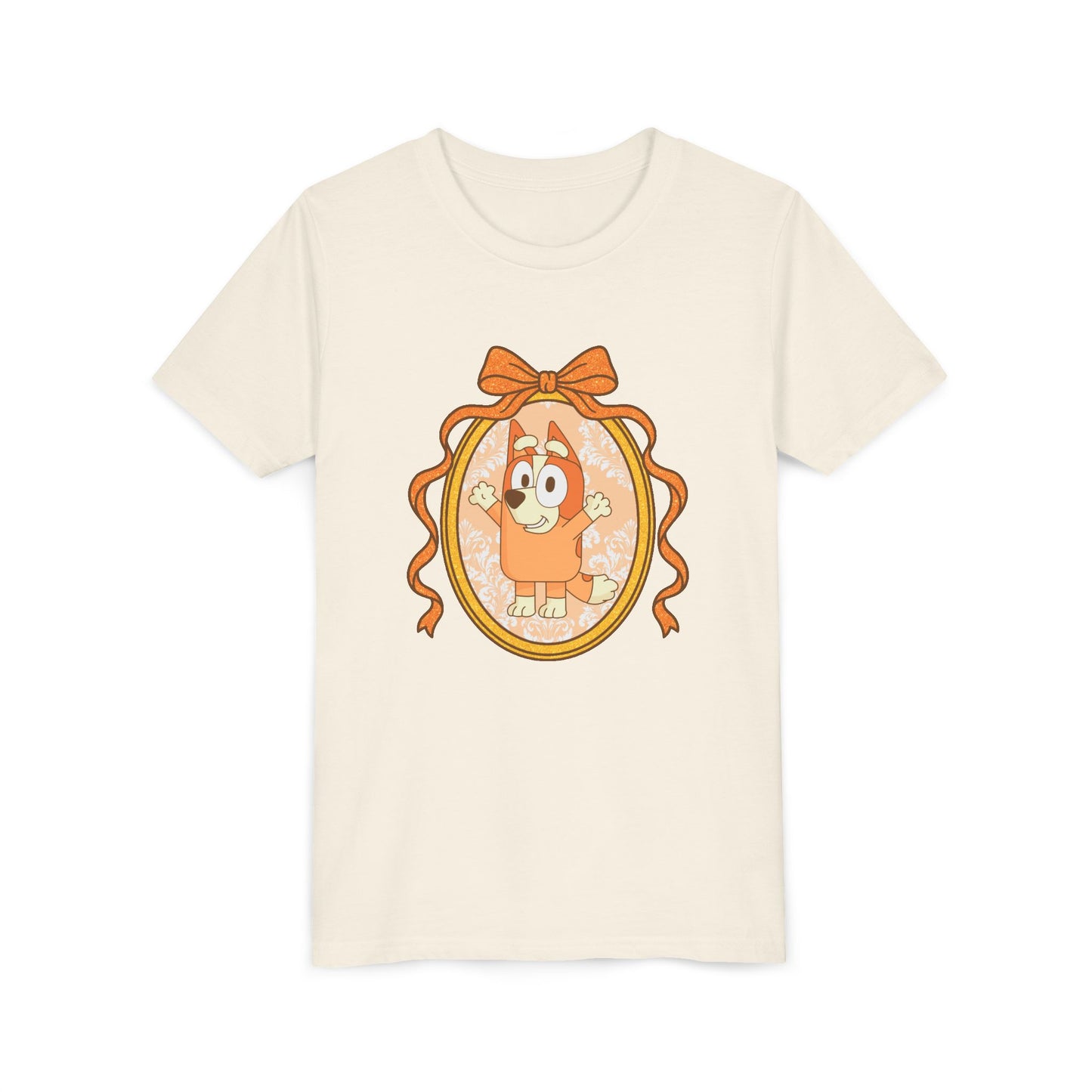Youth Tee — Cute Orange Dog Portrait with Bow (Kids' Animal Shirt)