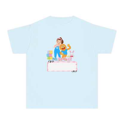 Youth Name-Label T-Shirt - Cute Preschool Daycare Shirt with Blocks & Bunny