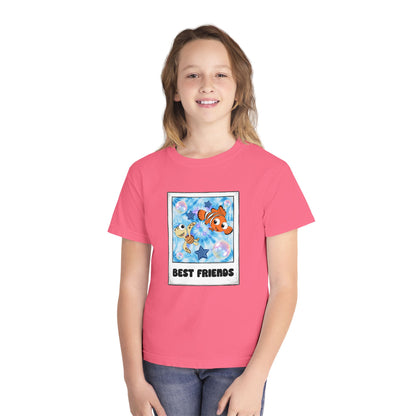 Youth Tee — 'Best Friends' Playful Fish Polaroid Graphic