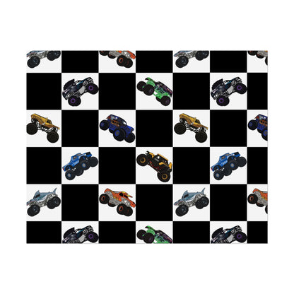 Monster Truck Checkered Poster – Kids Room Wall Art
